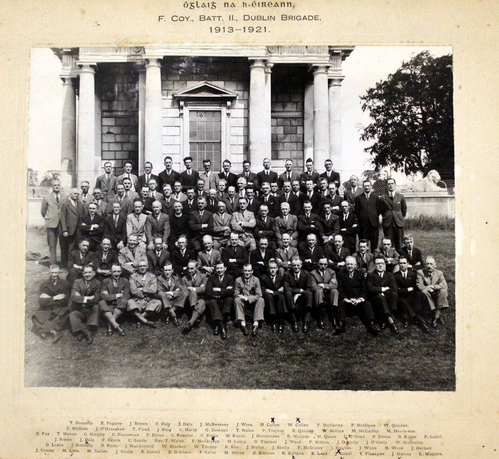 Black and white photograph of Óglaigh na Éireann (Irish Volunteers), F Company, 2nd Battalion, Dublin Brigade (1913-1921). IE/AL/IMG/375 [c.1941-1966]. The Allen Library. 